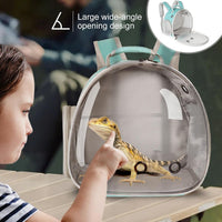 Bearded Dragon Travel Backpack with Harness and Leash Set - Green / Backpack+LSH Grey - image 3