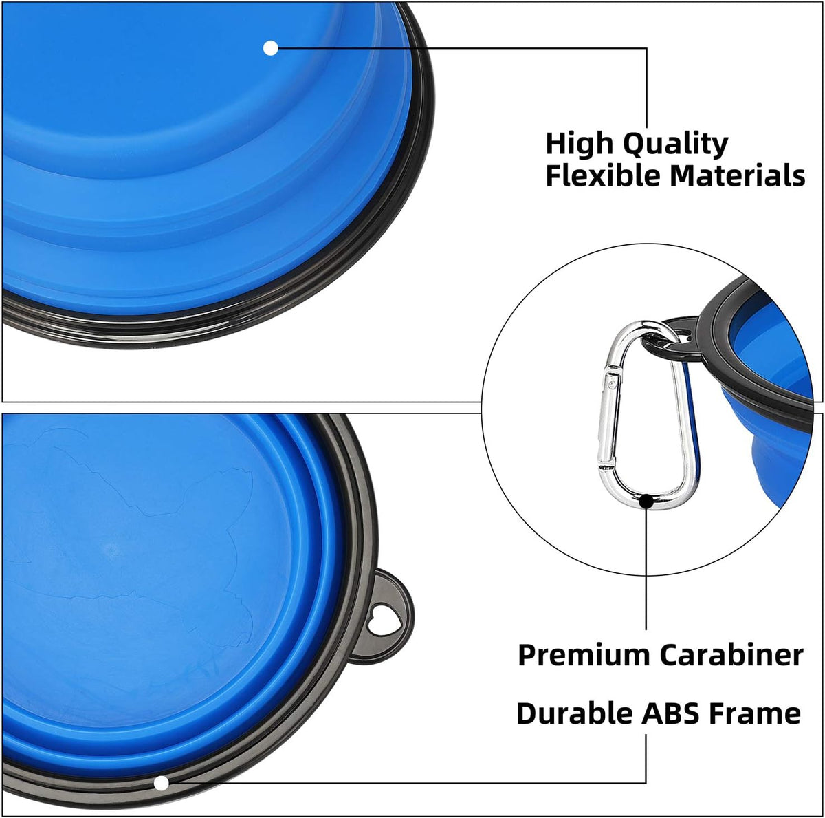 Kytely Large Collapsible Dog Bowls 2 Pack - Green & Blue - image 4