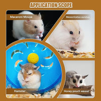 Hamster Toys 5-Piece Set,Hamster House, Swing, Climbing Ladder, Seesaw & Exercise Wheel,Pet DIY Sport Exercise Toys Set, Small Animal Habitat Accessories,Gerbils, Mice(Natural Wood A)