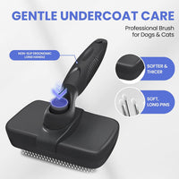 Self Cleaning Shedding Brush, Cats, and Puppies - Black - image 3