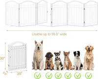 BHG Metal No-Assembly Freestanding Dog Gate with Door Walk Through - White / 6 Panels-S - image 3