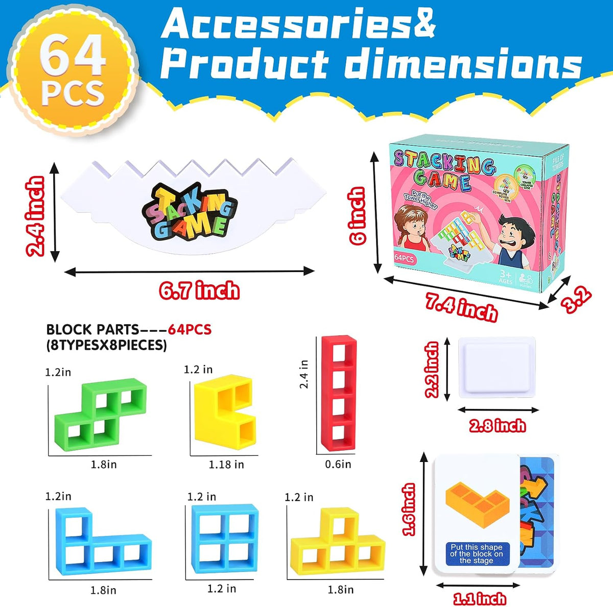 2 Pack Color Matching Challenge Game - Mixed Color / Standard- 64PCS - image 2