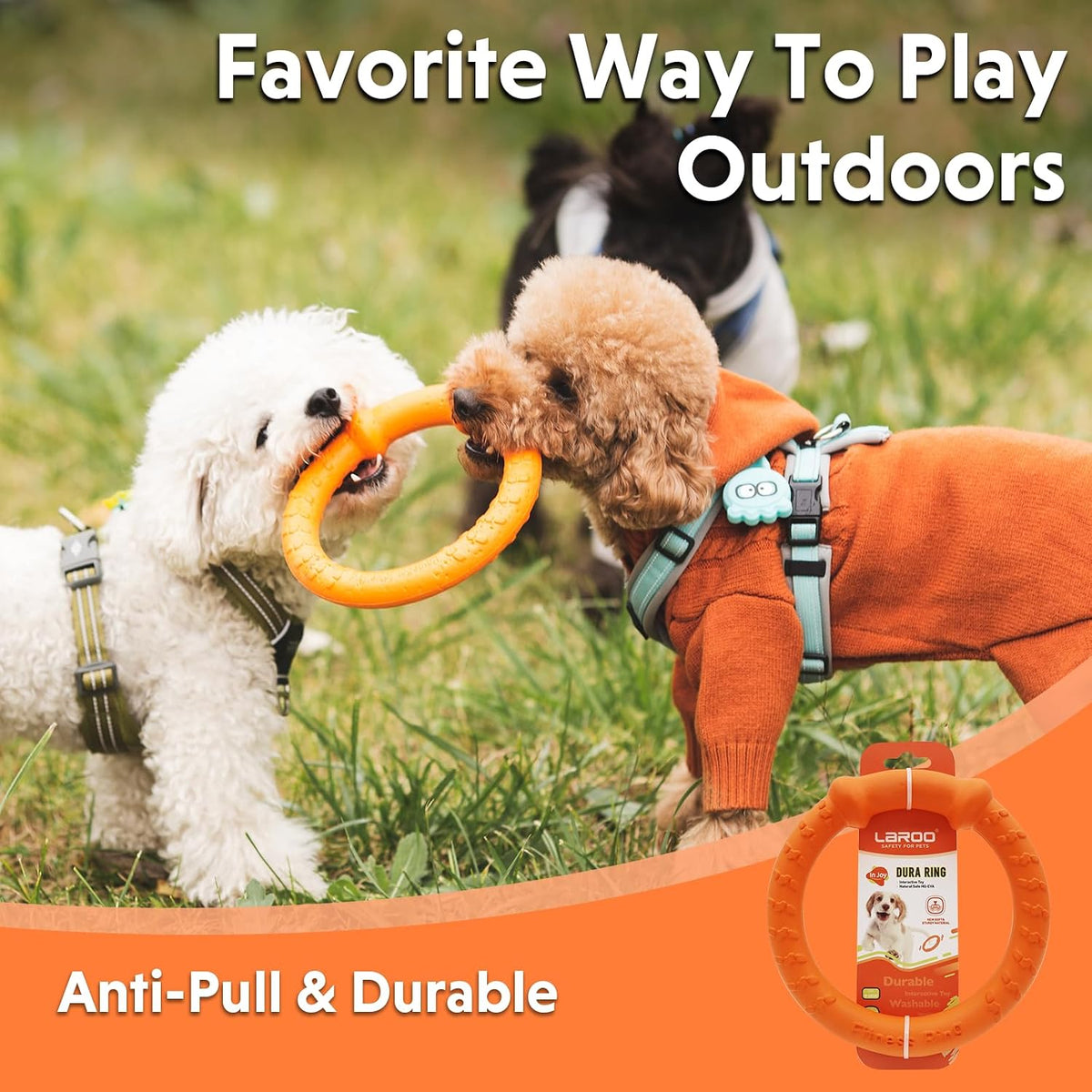 LaRoo Dog Flying Ring Toys, Floating Flying Disc Toys - Orange-S - image 2