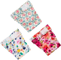 CuteBone Washable Dog Diapers Female No Tail Hole 3 Pack Reusable - For docked-tail, floral / XS - image 2