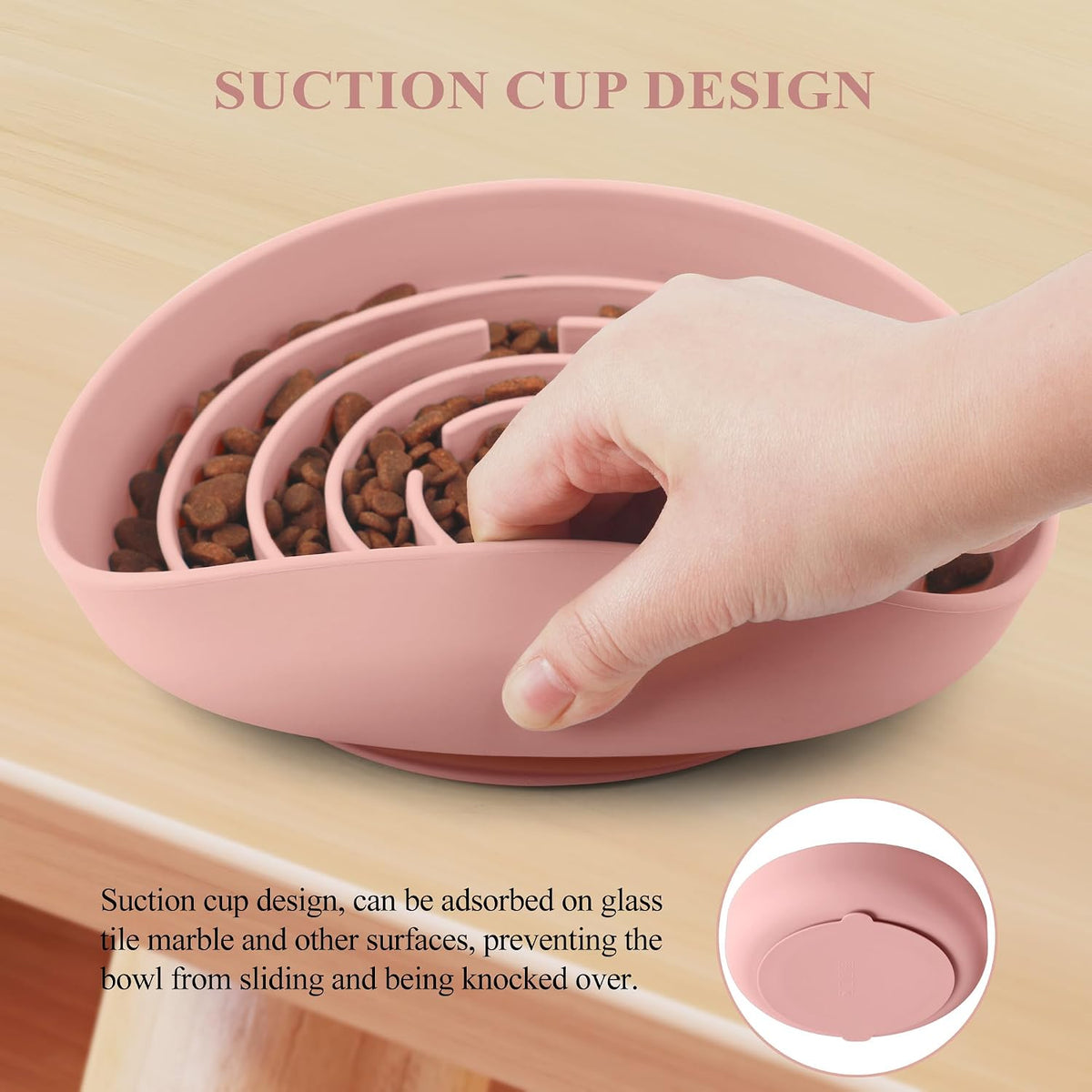 Coomazy Extra Large Slow Feeder Bowl - Pink / L - image 3