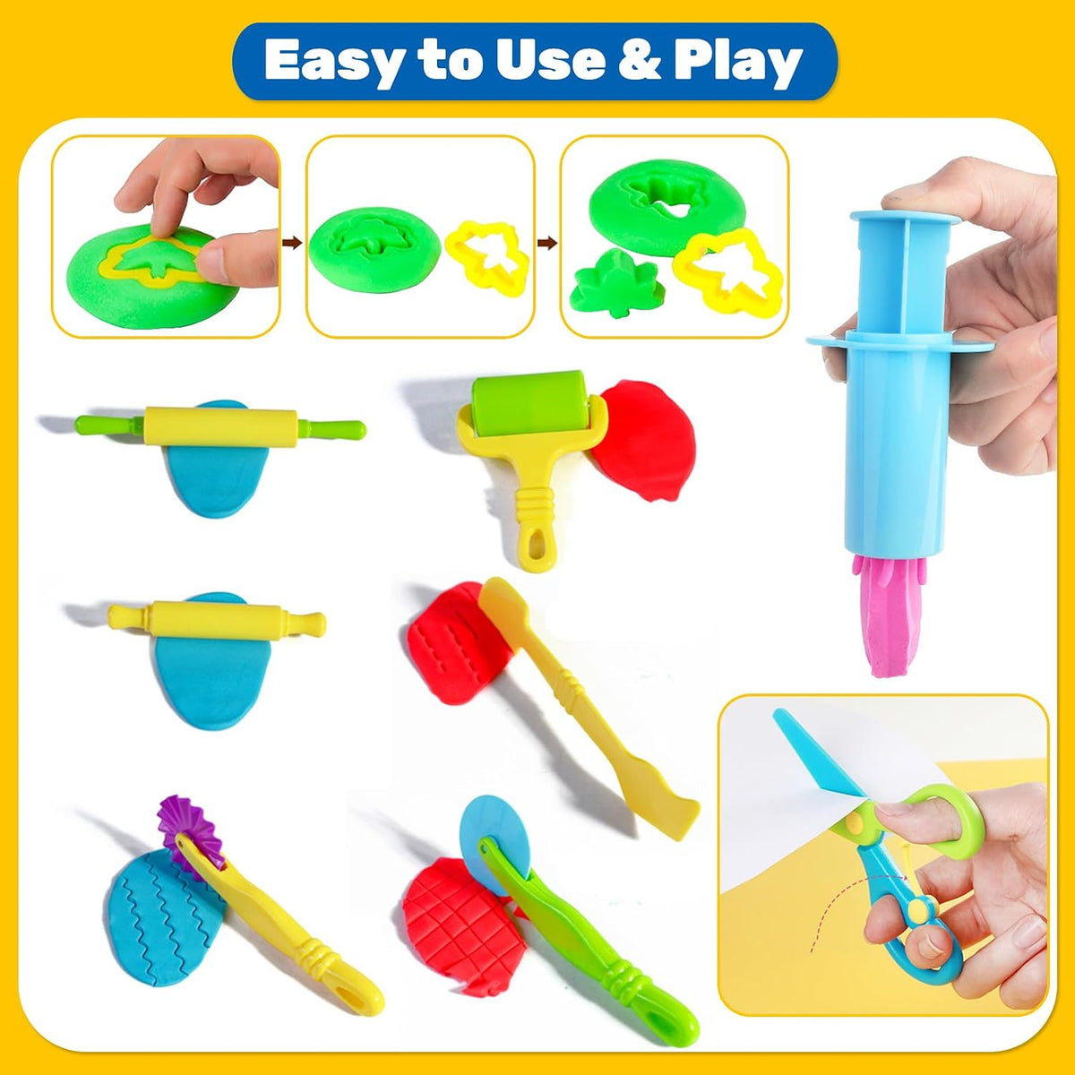 Dough Tools 55 PCS Dough Play Tools Set for Kids - 24 pcs - image 3
