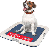 IRIS USA Secure Pee Pad Holder for Regular Sized Dogs - Navy / 22" x 22"