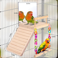 KyoukiBird Perch Platform Bird Toys with Bird Mirror Climbing Ladder - image 2