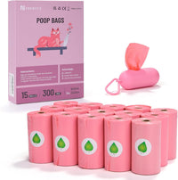 Pink Dog Poo Bags Lavender scent with Dispenser