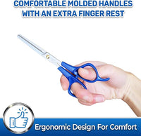 PET MAGASIN Dog Grooming Scissors Straight Thinning Blue Stainless Steel Professional Grooming Shears for Dogs and Pets