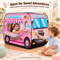 Cecailin fire truck pop up play tent for kids with roll-up door in red - view 12