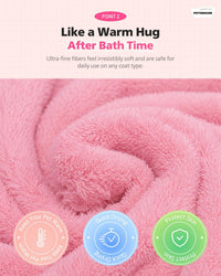 Ultra Absorbent Pet Towel, Quick-Drying - Pink / Large (Pack of 2) - image 2