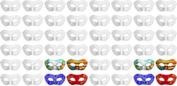 Leyndo blank white paper mache half masquerade masks, 24-pack in classic style - view 3