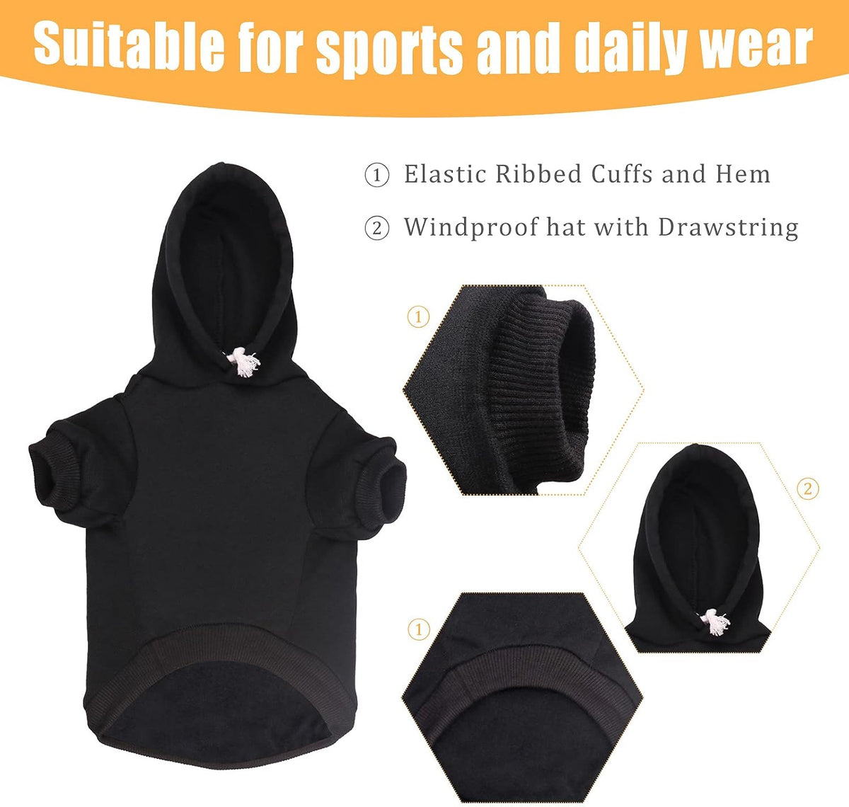 Security Dog Sweater Soft Brushed Fleece Clothes Hoodie Sweatshirt - Large - image 3