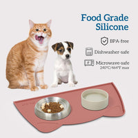 OHMO Cat Food Mat, Silicone Pet Feeding Mat, 18x9.8 - 18"L x 10"W / Erythrinus - image 3