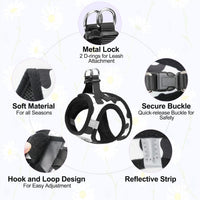 Small Dog Harness and Leash Set, No Pull Puppy Pet Vest, S - XX-Small(Chest Girth 11.5"-13") / Black White - image 3