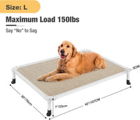 Veehoo Chew Proof Elevated Dog Bed, Cooling Raised Pet Cot - Beige Coffee / 42.0"L x 30.0"W x 7.0"Th - image 3