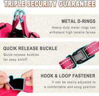 Dog Harness Step in Dog Vest Harness, Reflective Adjustable Puppy No Pull Harness Breathable Soft for Small and Medium Dogs Cats, Pink, S