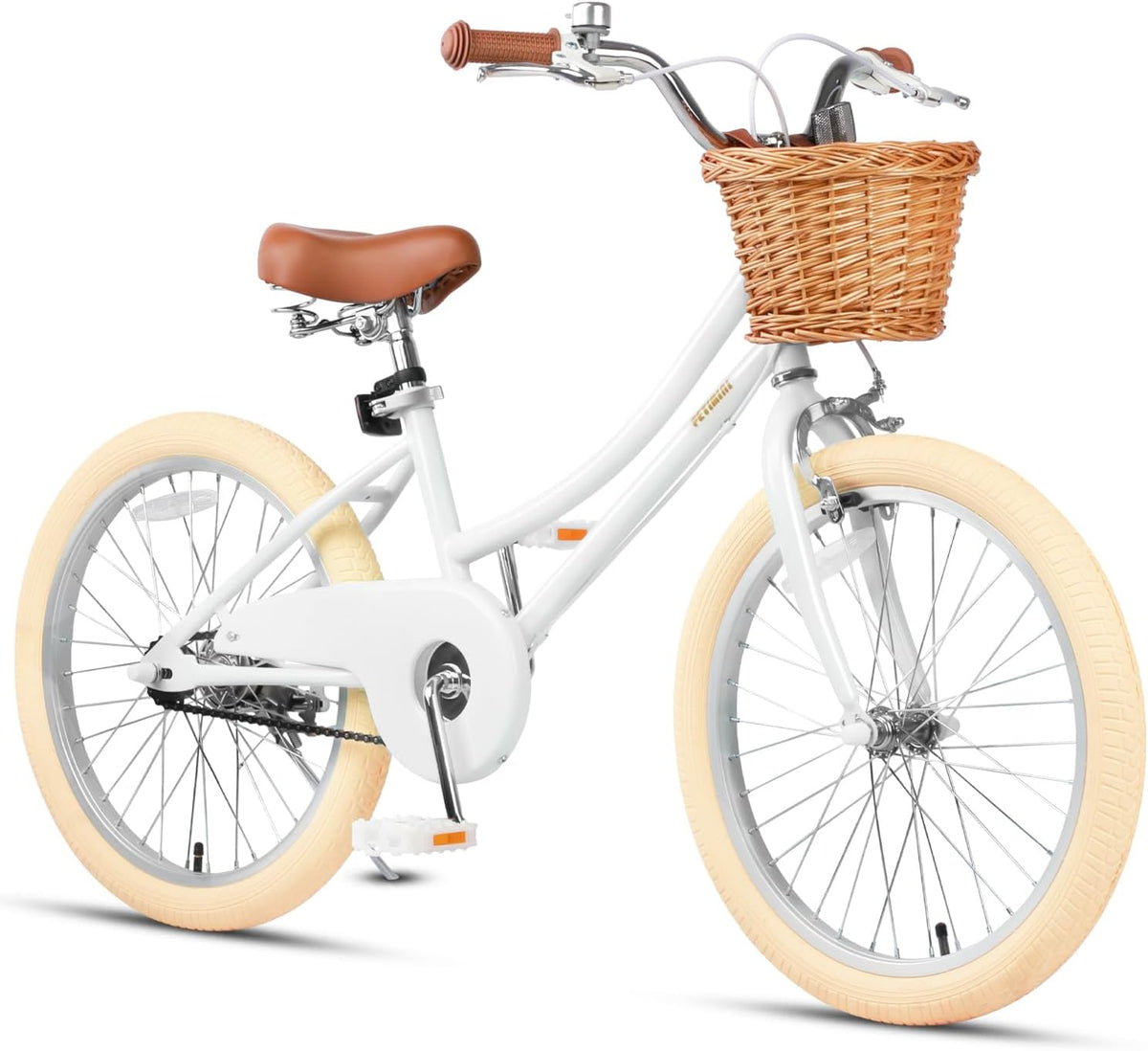 Petimini 12 14 16 18 20 Inch Kids Toddler Bike for Boys Girls – Fun for Kids & Family - White / 20 Inch