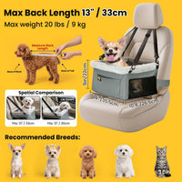 Conlun Dog Car Seat Booster, Steel Frame Anti-Collapse - Grey / 1 Pack-Small Dogs under 20lbs - image 2