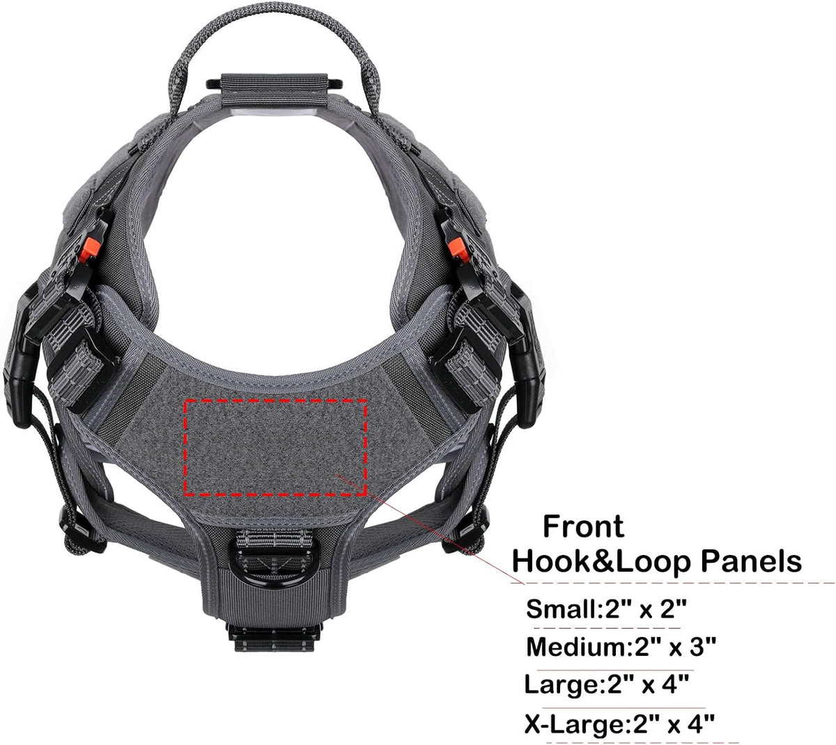 Tactical Dog Harness for Large Dogs, Reflective No Pull Dog Vest - X-Large (Pack of 1) / Grey - image 4