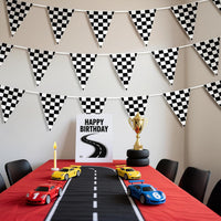 Piokio 100ft Black and White Checkered Flag Banner – Fun for Kids & Family - Black and White / 7.5x11.5 Inch(33ft) - image 4