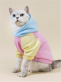 Basic Dog Hoodie Sweatshirt Puppy Sweater Warm Cat Costumes Pet - X-Small / Pink - image 2