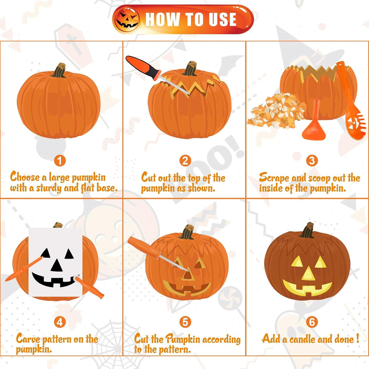 SKINOSM Pumpkin Carving Kit for Kids - image 2
