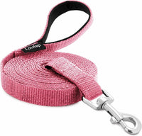 Long Line Dog Training Leash with Padded Handle - 30ft / Pink
