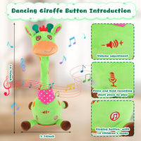MIAODAM Dancing Talking Giraffe Toys - Green Giraffe - image 4