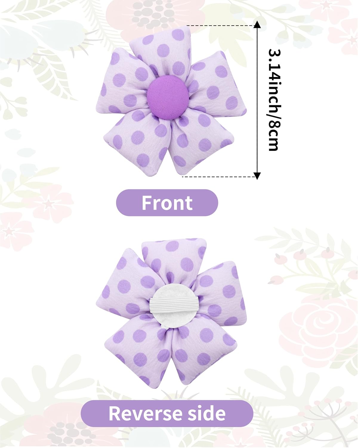 PET SHOW 4 Pack Small Dog Bows Sliding on Collar Attachment – Essentials for Dogs - AB 3.15" - image 2