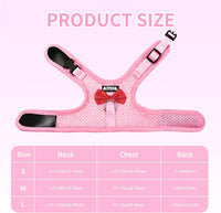 Breathable Bunny Harness and Leash Set with Cute Bow, Black S – Essentials for Small Pets - S / Pink - image 2