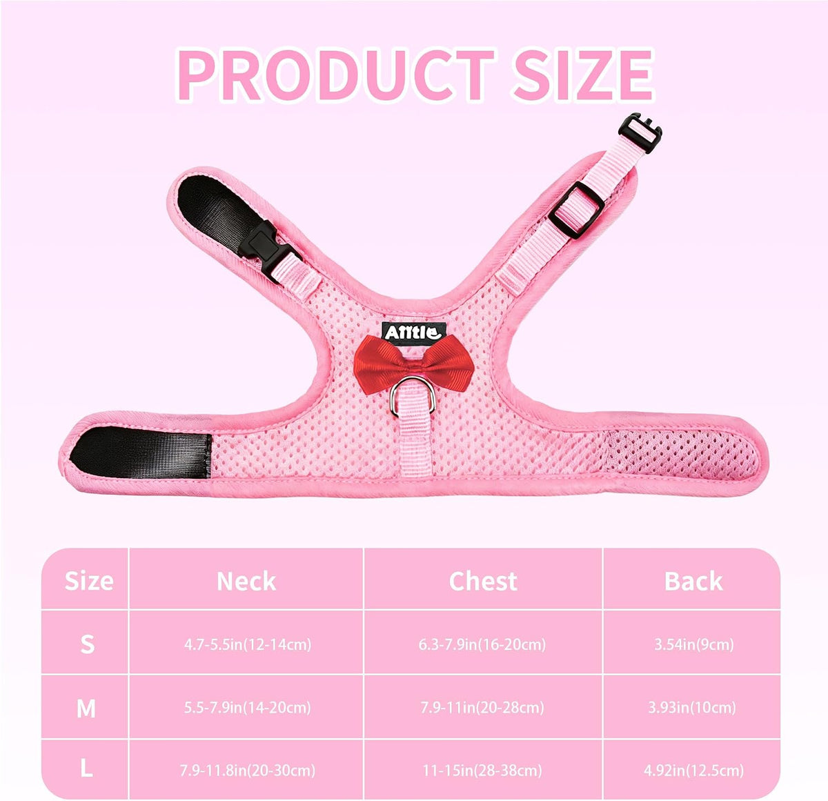 Breathable Bunny Harness and Leash Set with Cute Bow, Black S – Essentials for Small Pets - S / Pink - image 2