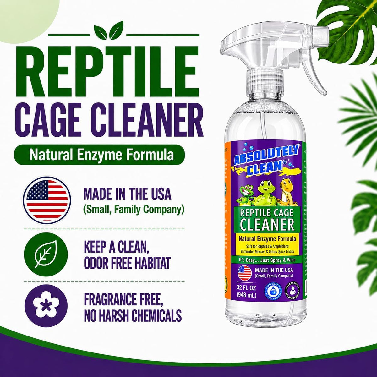 Absolutely Clean Amazing Reptile & Amphibian Terrarium Cleaner - 32 Fl Oz (Pack of 1) - image 4