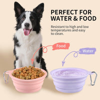 Collapsible Dog Bowls 2-Pack - 22 OZ Macaron Pink and Violet - image 2