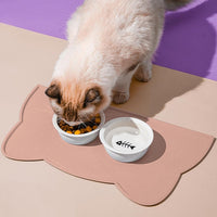 Cat Food Mat, Silicone Non Slip Dog Bowl Mat Waterproof Cat Feeding Mat Stop Food Spills and Water - Tea Rose / 17"L x 10"W - image 2