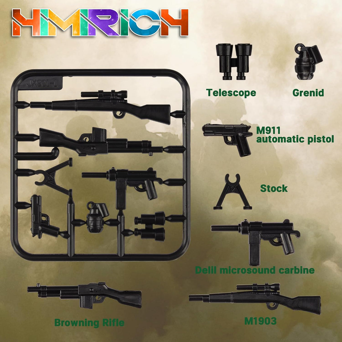HIMIRICH black military weapons pack accessories for mini figures - view 30