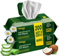 Pet Wipes for Dogs & Cats, Paws, Ears & Butt Cleaning - Chamomile / 200
