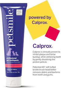 Petsmile Professional Pet Toothpaste for Cats & Dogs - Only VOHC Accepted Toothpaste - Clinically Proven to Control Plaque & Tartar Calprox Formula (Rotisserie Chicken, 4.2 Oz)
