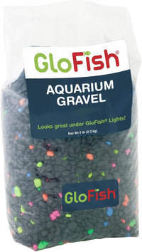GloFish Aquarium Gravel, Black With Fluorescent Accents - Black With Fluorescent Highlights / 5 LBS