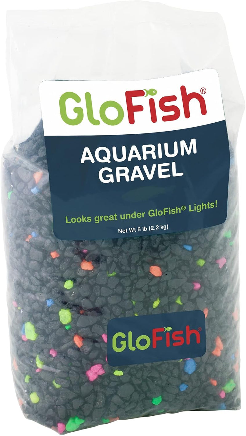 GloFish Aquarium Gravel, Black With Fluorescent Accents - Black With Fluorescent Highlights / 5 LBS