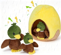 Hide and Seek Squeaky Dog Plush Toy Carrot and Bunny Set - duck