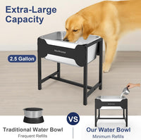 2.5 Gallon Elevated Dog Water Bowl for Large Breeds - 14.2in Height - image 4