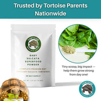 Premium Baby Sulcata Tortoise Food Powder with Calcium | Complete Diet for Baby Sulcata Tortoises | High Fiber, Low Protein with Probiotics for Growth & Shell Health | 4.5 oz Bag | 30-Day Supply