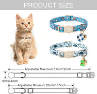 ARING PET 2 Pack Cat Collar-Cute Cotton Cat Collar Breakaway - Dinosaur&Baseball - image 4