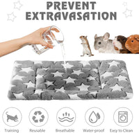 Haull 4 Pcs Waterproof Guinea Pig Bedding Mat, 13 x 10 - Black White Star / 13 x 18.5 Inch - image 2