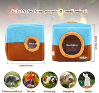 Parrot House Bird Nest, Hanging Bird Bed Snuggle Hut - Blue - image 2