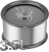 6.5L Stainless Steel Dog Water Bowl - Grey / 3.5L