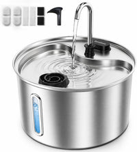 Cat Water Fountain, LED Water Level Window - 2 Filters