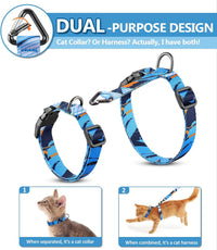 Cat Harness and Leash Set, Escape Proof Cat Harnesses – Essentials for Cats - Hawaii Blue / Small (4-10 lb) - image 2